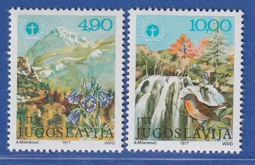 Jugoslawien 1977 Internationaler Tag der Umwelt  Mi.-Nr.1689-1690 **/ MNH