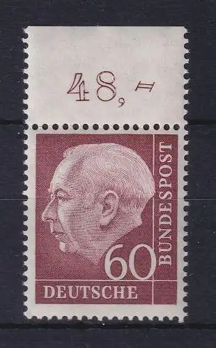 Bundesrepublik 1954 Theodor Heuss Mi.-Nr. 190 Oberrandstück postfrisch **