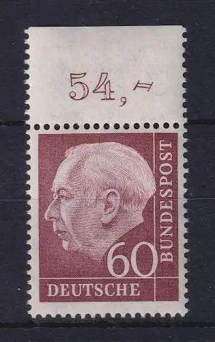 Bundesrepublik 1954 Theodor Heuss Mi.-Nr. 190 Oberrandstück **