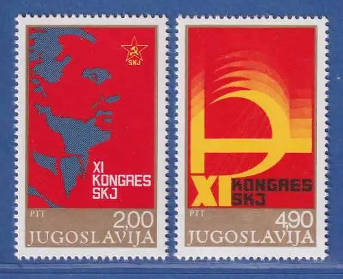 Jugoslawien 1978 11. Kongress des Bundes der Kom. Jugend Mi.-Nr.1733-34 **/ MNH