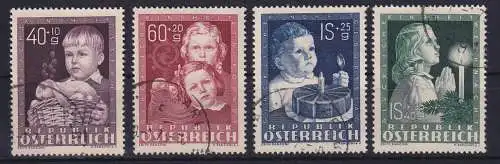 Österreich 1949 Glückliche Kindheit Mi.-Nr. 929-32 Satz 4 Werte kpl. gestempelt