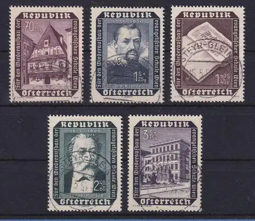 Österreich 1954 Wiederaufbau Mi.-Nr. 989-93 Satz 5 Werte kpl. gestempelt