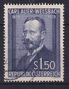 Österreich 1954 Todestag von Carl Welsbach Mi.-Nr. 1006 1 Wert kpl. gestempelt