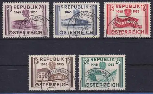 Österreich 1955 10 Jahre Unabhängigkeit Mi.-Nr. 1012-16 Satz kpl O HÖRBRANZ