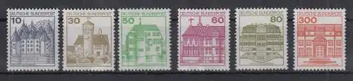 Bund 1987 Burgen&Schlösser Letterset AII Satz 6 Werte ** 