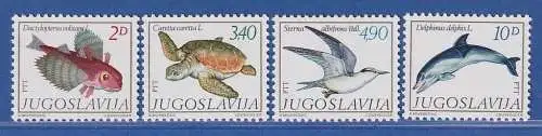 Jugoslawien 1980. Fauna: Wirbeltiere der Mitteleerküste Mi.-Nr.1834-1837 **/ MNH