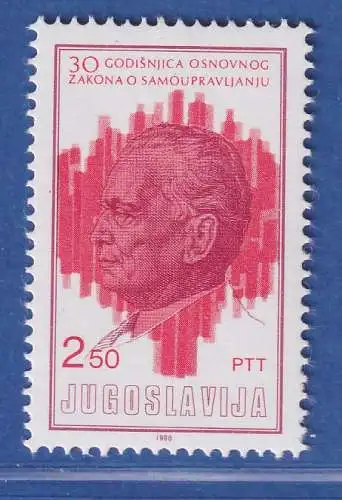 Jugoslawien 1980.   30 Jahre Grundgesetz Selbstverwaltung  Mi.-Nr.1845 **/ MNH