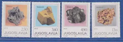 Jugoslawien 1980.  Mineralien / Kristalle  Mi.-Nr.1849-1852 **/ MNH