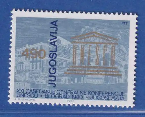 Jugoslawien 1980.  Generalkonferenz der UNESCO, Belgrad  Mi.-Nr.1853 **/ MNH