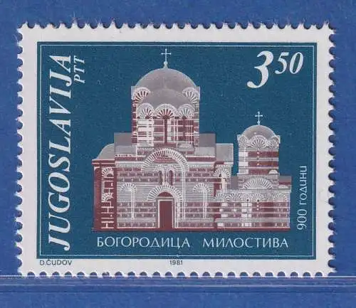 Jugoslawien 1981.  900 Jahre Kloster Bogorodica Milostiva   Mi.-Nr.1877  **/ MNH