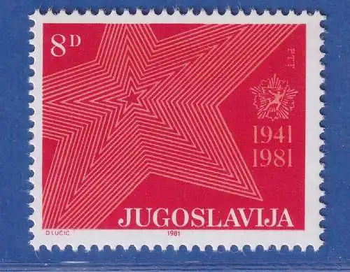 Jugoslawien 1981. 40.Jahrestag des Aufstandes  Mi.-Nr.1893-94 **/ MNH