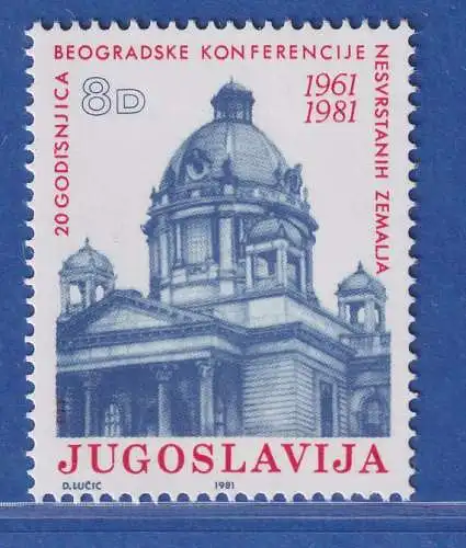 Jugoslawien 1981. 20 Jahre Belgrader Konferenz Mi.-Nr.1898 **/ MNH