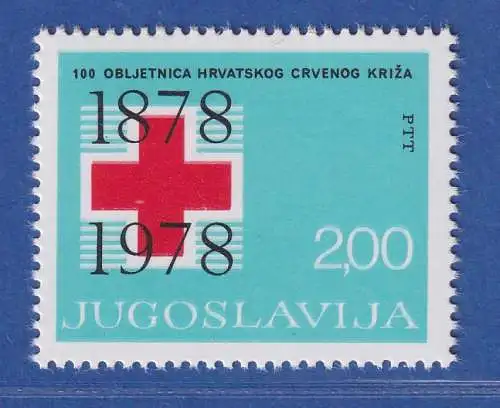 Jugoslawien 1978  100 Jahre Kroatisches Rotes Kreuz  Mi.-Nr.1748 **/ MNH