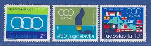 Jugoslawien 1979  Sportspiele der Mittelmeerländer, Split Mi.-Nr.1796-98 **/ MNH