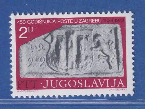 Jugoslawien 1979  450 Jahre Post in Zagreb  Mi.-Nr.1799 **/ MNH