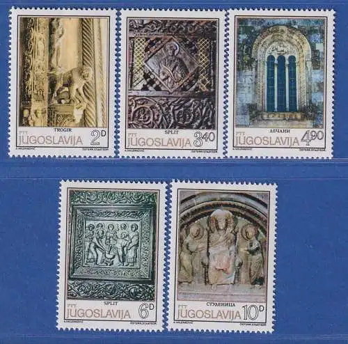 Jugoslawien 1979  Kunst: Romanische Skulpturen  Mi.-Nr.1809-1813 **/ MNH