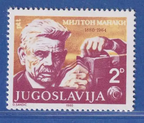 Jugoslawien 1980  100. Geburtstag von Milton Manaki  Mi.-Nr.1818 **/ MNH