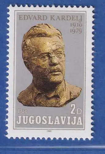 Jugoslawien 1980  70. Geburtstag von Edard Kardelj   Mi.-Nr.1819 **/ MNH