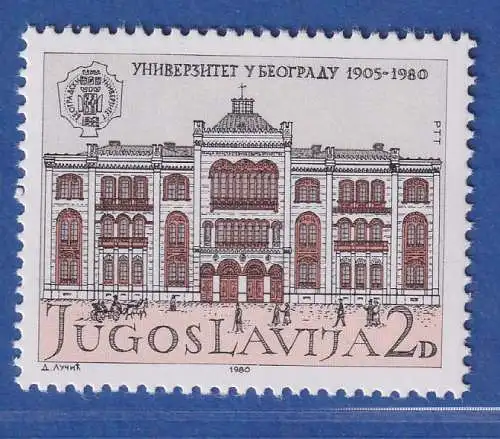 Jugoslawien 1980  75 Jahre Universität Belgrad  Mi.-Nr.1823 **/ MNH