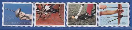 Jugoslawien 1980  Olympische Sommerspiele, Moskau  Mi.-Nr.1824-1827 **/ MNH