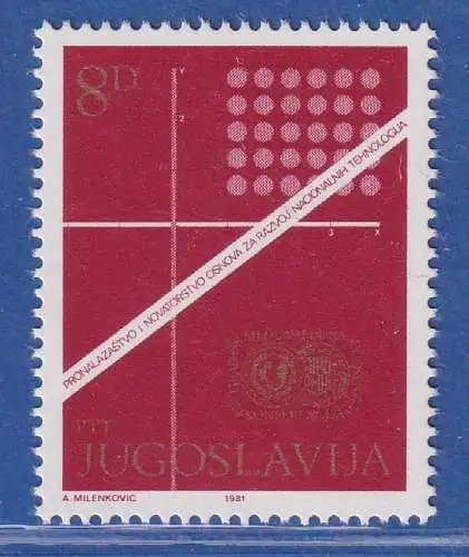 Jugoslawien 1981 Intern. Konferenz Technologie / Entwicklung Mi.-Nr.1906 **/ MNH