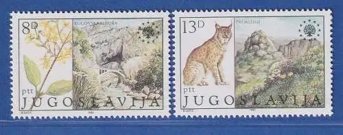 Jugoslawien 1981 Europäischer Naturschutz Mi.-Nr.1907-08 **/ MNH