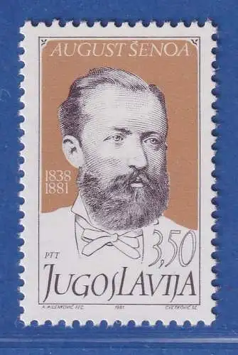 Jugoslawien 1981 Schriftsteller August Senoa Mi.-Nr.1909 **/ MNH