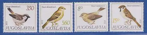 Jugoslawien 1982 Fauna Vögel Sperlinge Mi.-Nr.1925-28 ** / MNH