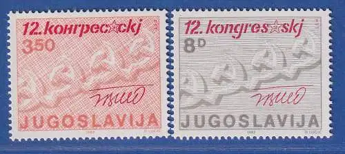 Jugoslawien 1982 Kongress der Kommunisten, Belgrad Mi.-Nr.1930-31 ** / MNH 