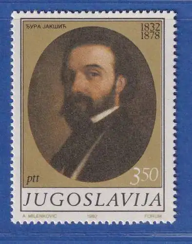 Jugoslawien 1982 150. Geb. Djura Jaksic Mi.-Nr.1934 ** / MNH 