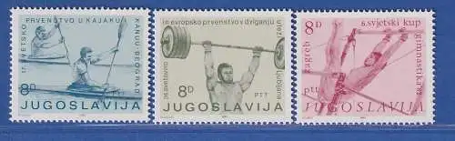 Jugoslawien 1982 Kajak-, Kanu-, Gewichtheben-WM Mi.-Nr.1935-37 ** / MNH 