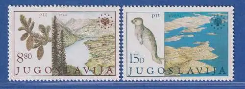 Jugoslawien 1982 Naturschutz Kiefernzweig / Seehund Mi.-Nr. 1943-44 ** / MNH 