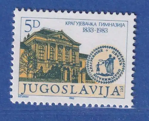 Jugoslawien 1983 150 Jahre Gymnasium Kragujevac ** / MNH