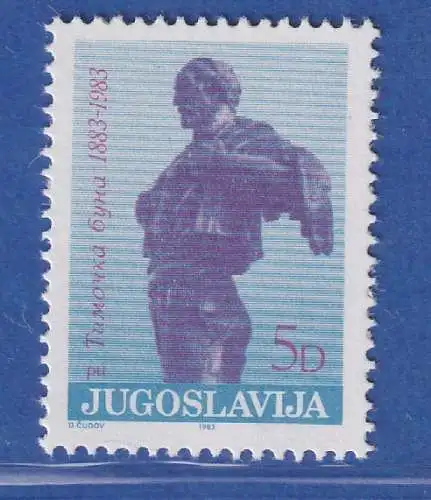 Jugoslawien 1983 100 Jahre Aufstand von Timok ** / MNH