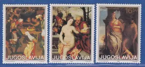 Jugoslawien 1983 Kunst: Gemälde in jugoslaw. Museen Mi.-Nr. 2013-18 ** / MNH