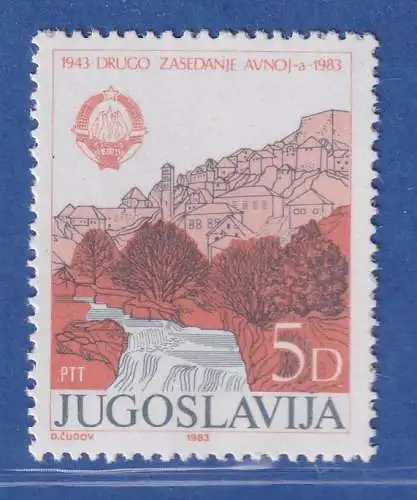 Jugoslawien 1983 40 Jahre 2. AVNOJ - Tagung Mi.-Nr. 2019 ** / MNH