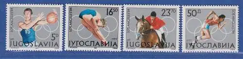 Jugoslawien 1984 Olympische Spiele Los Angeles Mi.-Nr. 2048-51 ** / MNH