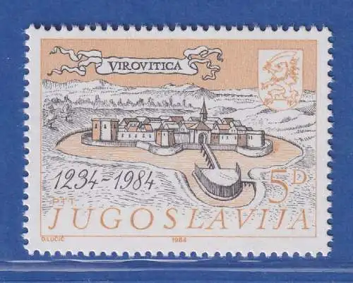 Jugoslawien 1984 700 Jahre Stadt Virovitica Mi.-Nr. 2068 ** / MNH