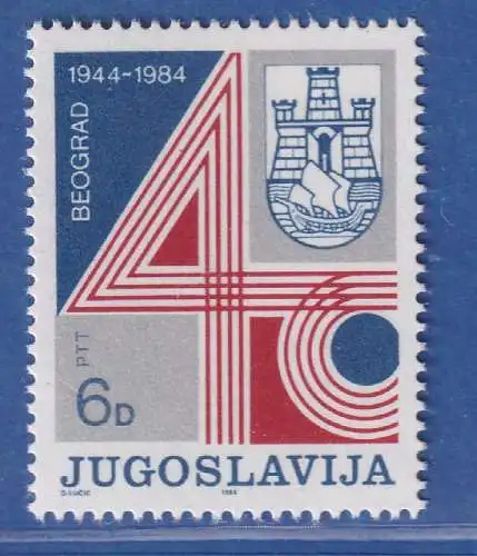 Jugoslawien 1984 40 Jahre Befreiung von Belgrad Mi.-Nr. 2073 ** / MNH