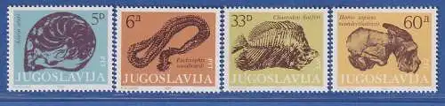 Jugoslawien 1985 Museumsexponate Fossilien Mi.-Nr. 2092-95 ** / MNH