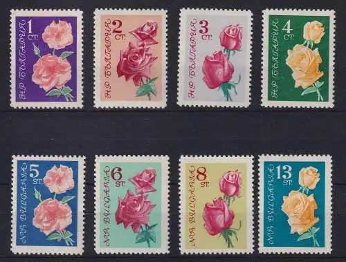 Bulgarien 1962 Rosen Mi.-Nr. 1300-1307 postfrisch **