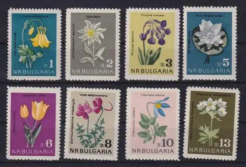 Bulgarien 1963 Blumen Naturschutz Mi.-Nr. 1407-1414 postfrisch **