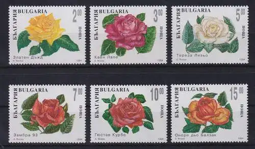 Bulgarien 1994 Rosen Mi.-Nr. 4138-4143 postfrisch **