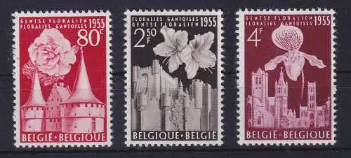 Belgien 1955 Blumenschau Gent Mi.-Nr. 1010-1012 postfrisch **