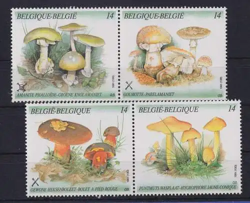 Belgien 1991 Essbare und giftige Pilze Mi.-Nr. 2470-2473 postfrisch **