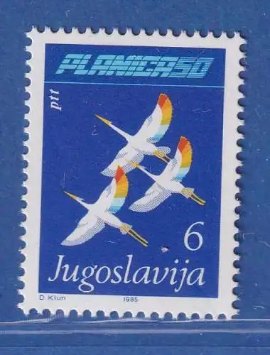 Jugoslawien 1985 50 Jahre Skipringen in Planica, Kraniche Mi.-Nr. 2097 ** / MNH