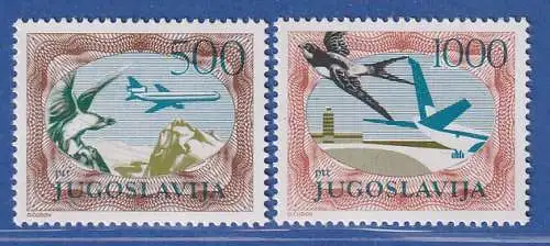 Jugoslawien 1985 Flugpostmarken  Mi.-Nr. 2098-2099 A ** / MNH