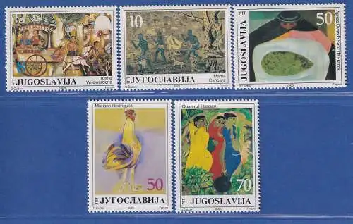 Jugoslawien 1985  Kunst: Gemalde aus Titograd Mi.-Nr.2132-2136 ** / MNH