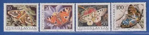 Jugoslawien 1986 Fauna: Schmetterlinge  Mi.-Nr. 2171-2174 ** / MNH