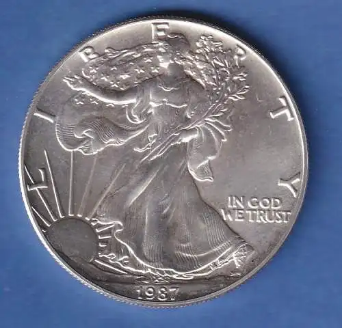 USA American Silver Eagle Walking Liberty 1987 1Unze = 31,10g Ag999